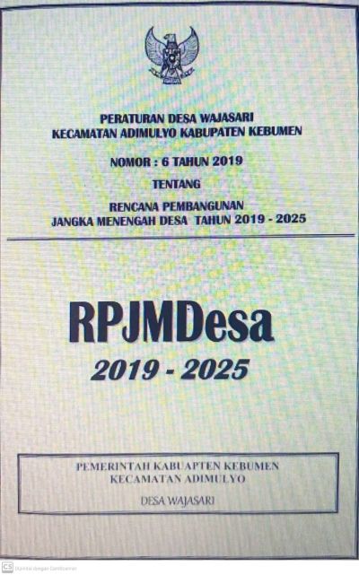 PERDES NO 6 TAHUN 2019 TENTANG RPJMDesa 2019 s/d 2025 Desa Wajasari